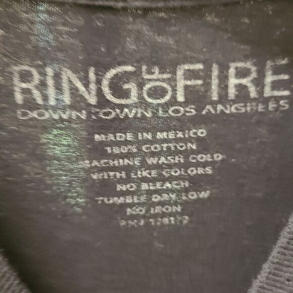 Ring of Fire Black Tee Size Large - Picture 4 of 4